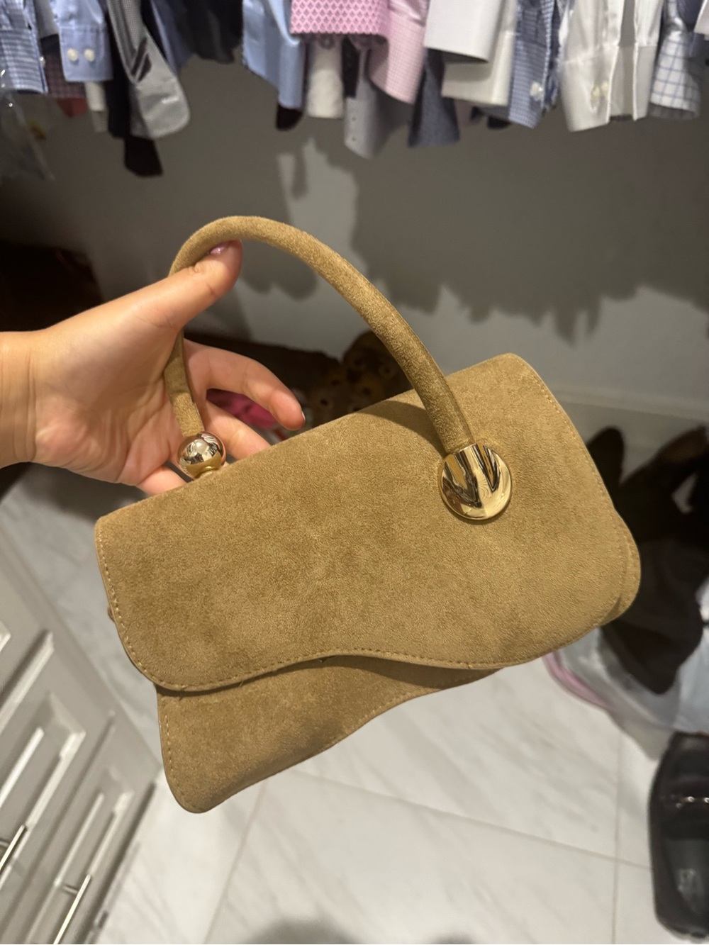 Suede Top-Handle Women's Handbag Kazia inspired